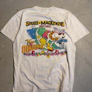 80s Bud Light Spuds Mackenzie white shirt
